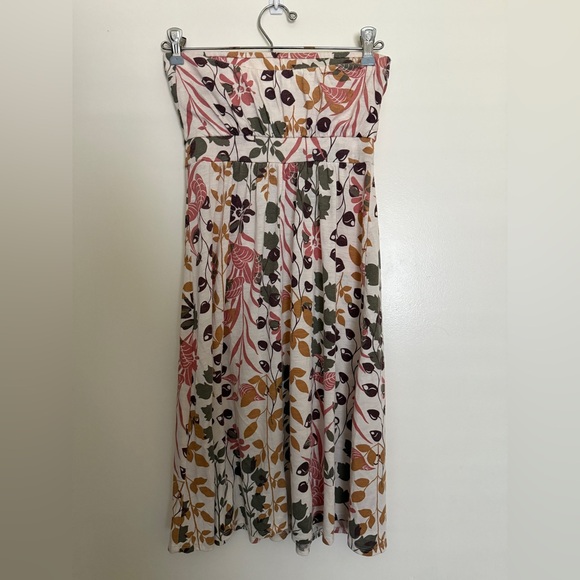 Earthy tone Ruched Strapless Sundress - Picture 2 of 3